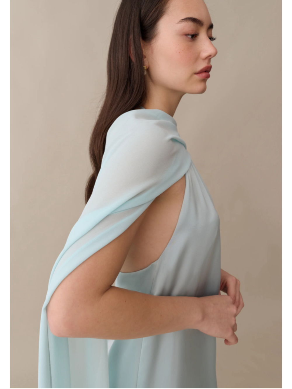 Women's o.p.t Alessia Dress Maxi Dress Size M Light Blue Halter Neck - Picture 4 of 8